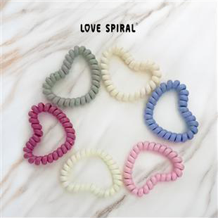 6色 莫蘭迪愛心電話線髮圈 6入/盒 LOVE SPIRAL